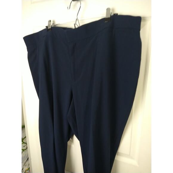 Catherines Woman 24WP Pant Trouser Blue Straight Leg Pocket Stretch Waist - Picture 2 of 8